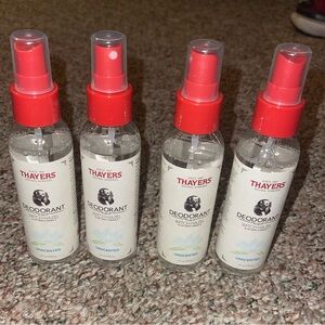 Thayers Unscented Deodorant Spray Set lot of 4